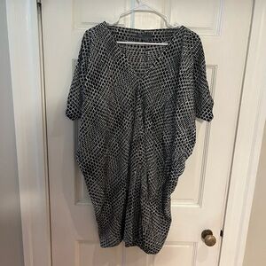 Vince Black and Cream Patterned Blouse